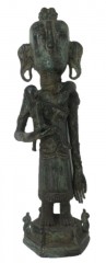 BRONZE STATUE TIMOR QUEEN WITH BABY AND LIZARD 